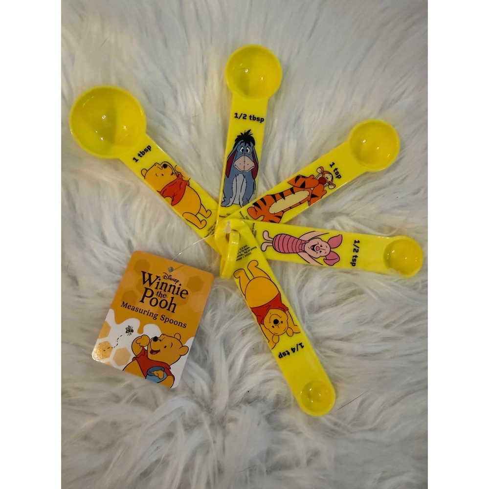 Disney Winnie the Pooh Measuring Spoons Set Yellow Tigger Eeyore Piglet NWT